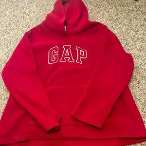 GAP fleece pull-over hoodie, red